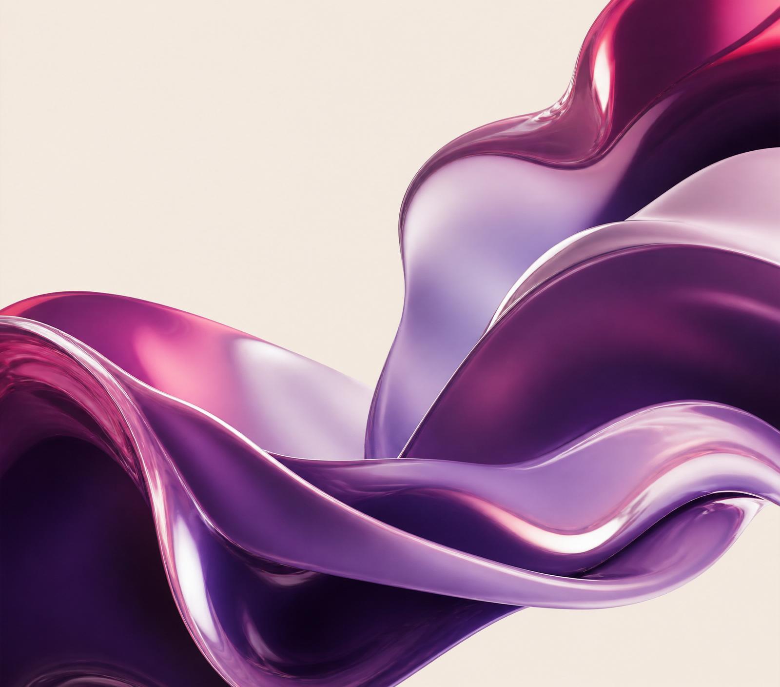 Composição visual em seda violeta e magenta